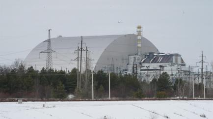 Sarcófago de la central nuclear de Chernóbil, en Ucrania.