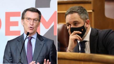 Feijóo y Abascal, en un combo de imágenes.