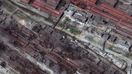 Imagen satelital de la acería de Azovstal