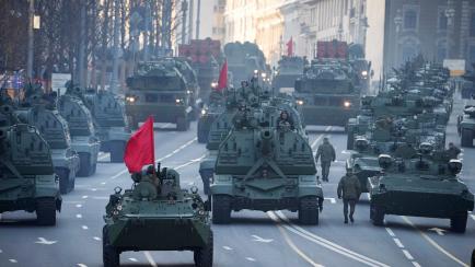 Ensayo del Desfile de la Victoria, el pasado 4 de mayo, en la Plaza Roja de Moscú. 