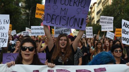 Manifestación a favor del derecho del aborto en Madrid, en una imagen de archivo.
