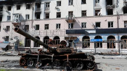 Zona bombardeada en la ciudad ucraniana de Mariúpol.