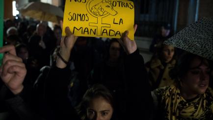 Manifestación feminista para condenar las violaciones de 'las manadas', en Madrid.