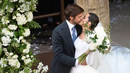 Marta Lozano y Lorenzo Remohi, en su boda en Jávea el 28 de mayo de 2022.