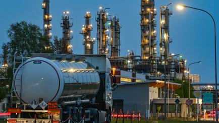 Una refinería de petróleo en Alemania.