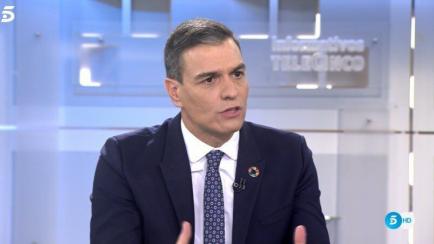 Pedro Sánchez, en 'Informativos Telecinco'