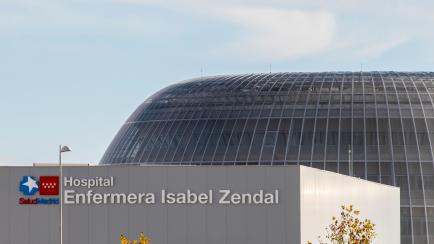 MADRID, SPAIN - 2020/12/02: View of a part of Enfermera Isabel Zendal Hospital recently inaugurated. The new emergencies hospital has been built in three months with an approximate cost of 100 million euros to be used for pandemics or health eme...