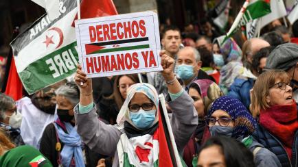 Una manifestación convocada por la Coordinadora Estatal de Asociaciones Solidarias con el Sáhara (CEAS-Sáhara), en marzo, en Madrid.