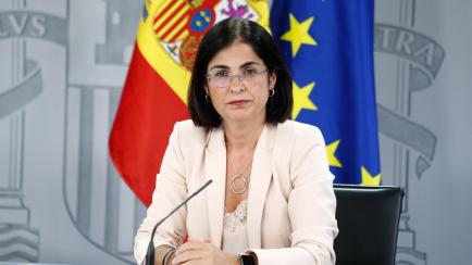 MADRID, SPAIN - AUGUST 27: The Minister of Territorial Policy and Public Function, Carolina Darias looks on during the media appearance after the Multisectorial Conference, on August 27, 2020 in Madrid, Spain. (Photo by Oscar J. Barroso Europa P...