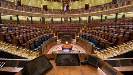 MADRID, SPAIN - DECEMBER 23:  A general view of the Congress of Deputies where the distribution of seats in the Chamber agreed by the parliamentary groups was approved, except for Vox, who voted against the decision on December 23, 2019 in Madri...