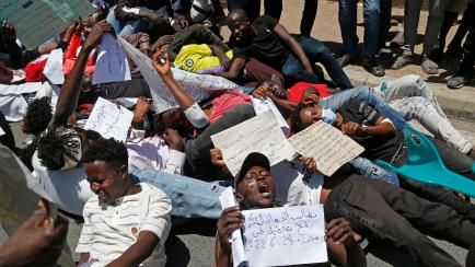 Protesta en Rabat (Marruecos) el 28 de junio para denunciar las muertes de migrantes el pasado viernes en la frontera con Melilla. 