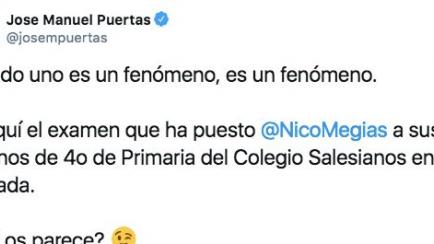 Tuit del periodista José Manuel Puertas.