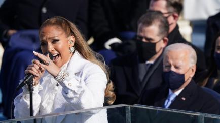 Jennifer Lopez performs during the inauguration of Joe Biden as the 46th President of the United States on the West Front of the U.S. Capitol in Washington, U.S., January 20, 2021. REUTERS/Kevin Lamarque