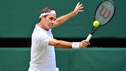 Revés de Federer en cuartos de Wimbledon 2021, su último partido en la élite