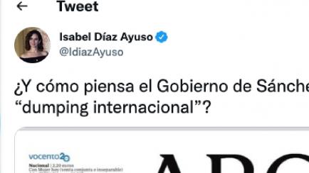 El tuit de Isabel Díaz Ayuso.