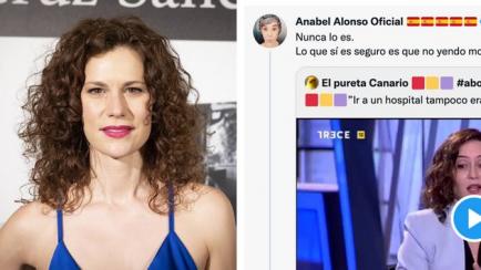 Lidia San José junto a un tuit de Anabel Alonso.