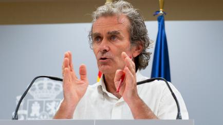The director of the Health Alert and Emergency Coordination Center, Fernando Simon, holds a press conference at the Ministry of Health to inform about the current situation of covid-19 on August 20, 2020 in Madrid, Spain. (Photo by Oscar Gonzale...