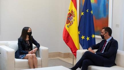 Inés Arrimadas reunida con Pedro Sánchez este miércoles.