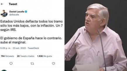 El tuit de Daniel Lacalle y Félix López-Rey.
