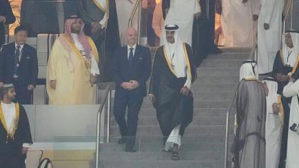Gianni Infantino junto al emir de Qatar, Tamim bin Hamad Al Thani.