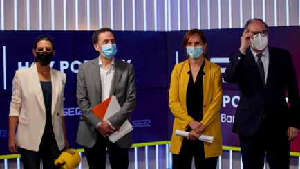 Rocío Monasterio, Edmundo Bal, Mónica García y Ángel Gabilondo, la semana pasada, en el debate de la SER.