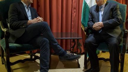 Pedro Sánchez y Mahmud Abbas, reunidos en Madrid en 2017