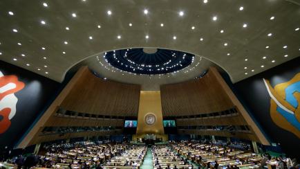 Vista general de la reunión de la Asamblea General de la ONU de 2017, durante la intervención del presidente sudafricano Jacob Zuma.