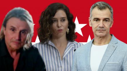 Nacho Cano, Isabel Díaz Ayuso y Toni Cantó.