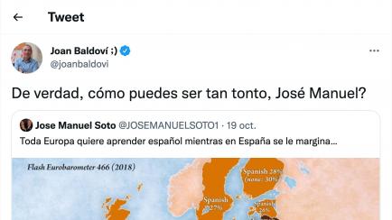 Tuit de respuesta de Joan Baldoví a Soto.