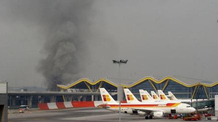 Imagen durante el atentado de la T4 de Barajas.