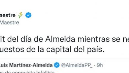 El tuit de Rita Maestre contra Almeida.