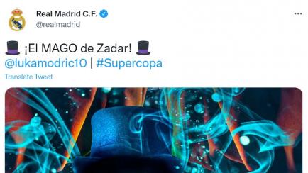 Captura del tuit publicado por el Real Madrid.