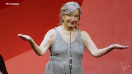 Petra Martínez, al recoger su Feroz.