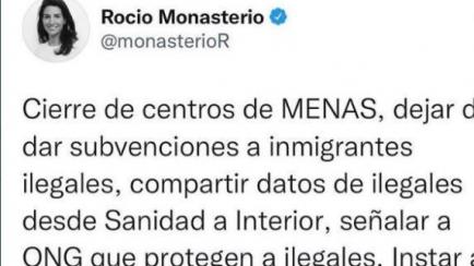 El polémico tuit de Rocío Monasterio.