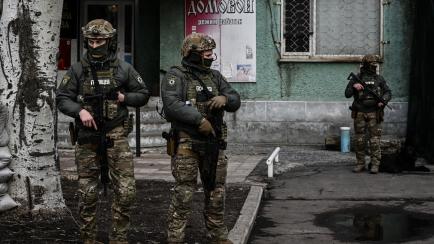Soldados ucranianos, al este del país.