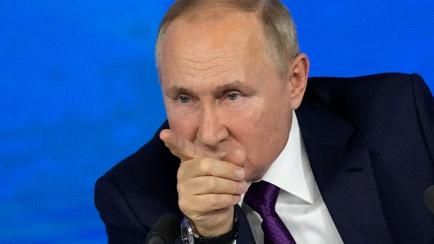 Vladimir Putin gesticula durante su rueda de prensa anual, el pasado 23 de diciembre, en Moscú.