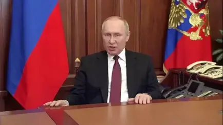 El presidente ruso, Vladimir Putin, anuncia la invasión de Ucrania.