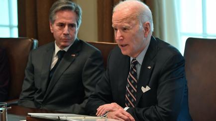 El presidente de Estados Unidos, Joe Biden, (pp) y el Secretario de Estado, Antony Blinken (pf).