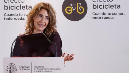 La ministra de Transportes, Movilidad y Agenda Urbana, Raquel Sánchez, este martes, en Madrid.