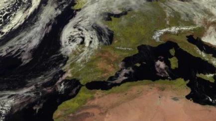 Fotografía del satélite Meteosat para la Agencia Estatal de Meteorología.
