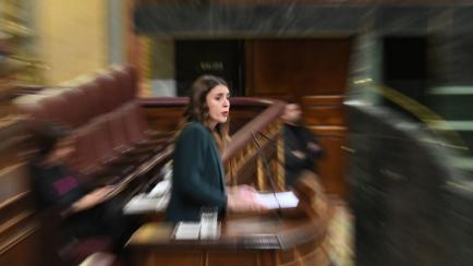 Irene Montero, en la tribuna del Congreso.