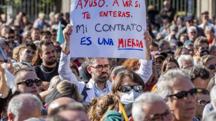 Un momento de la manifestación en defensa de la sanidad pública en Madrid.