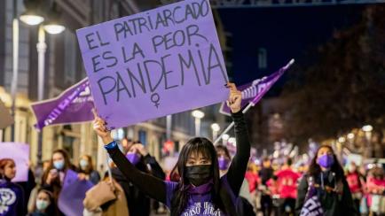 Manifestación por los derechos de la mujer el 8 de marzo de 2022 en Valencia.