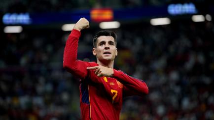 Álvaro Morata celebra su gol a Alemania