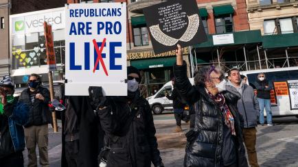 Manifestantes a favor del aborto en EEUU.
