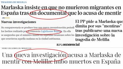 Titulares sobre una investigación de 'El País' en otros periódicos nacionales.