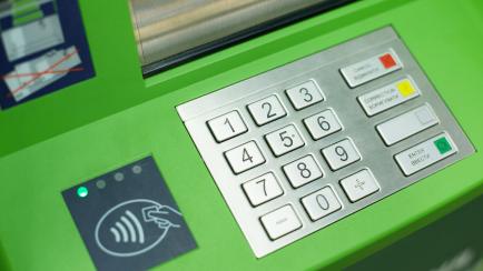 ATM keyboard with paypass reader.