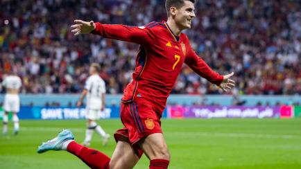 Álvaro Morata celebrando su gol ante Alemania.