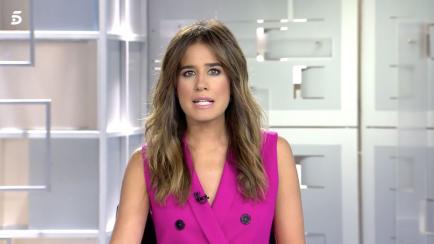 Isabel Jiménez, en el informativo de las 15:00 de Telecinco del 3 de octubre de 2019.