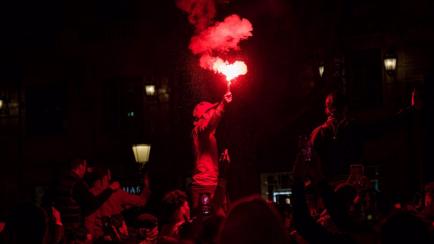 Celebración marroquí en La Rambla de Barcelona
